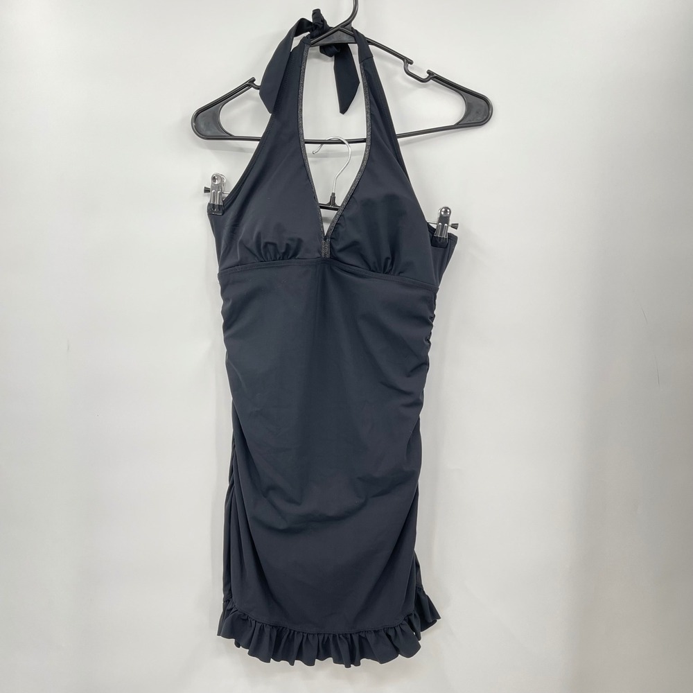 Assets by Sara Blakely‎ Swimwear Black Ruched Halter One Piece Swimsuit